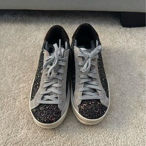 P448 sparkle sneaker with cheetah detail on back